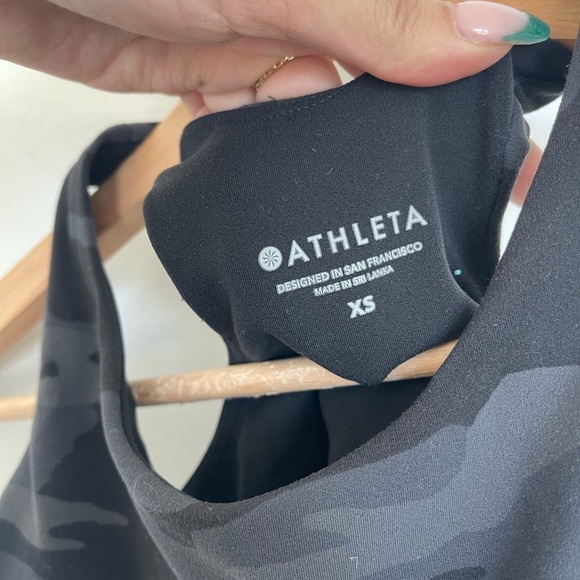 Athleta Conscious Crop Tank Bra A-C Camo Black Gray - Picture 9 of 9